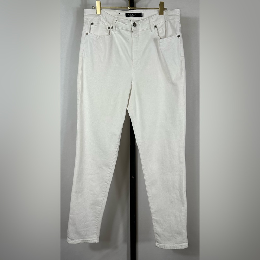 NWOT Lauren Ralph Lauren Black Label White Denim Cropped Jeans